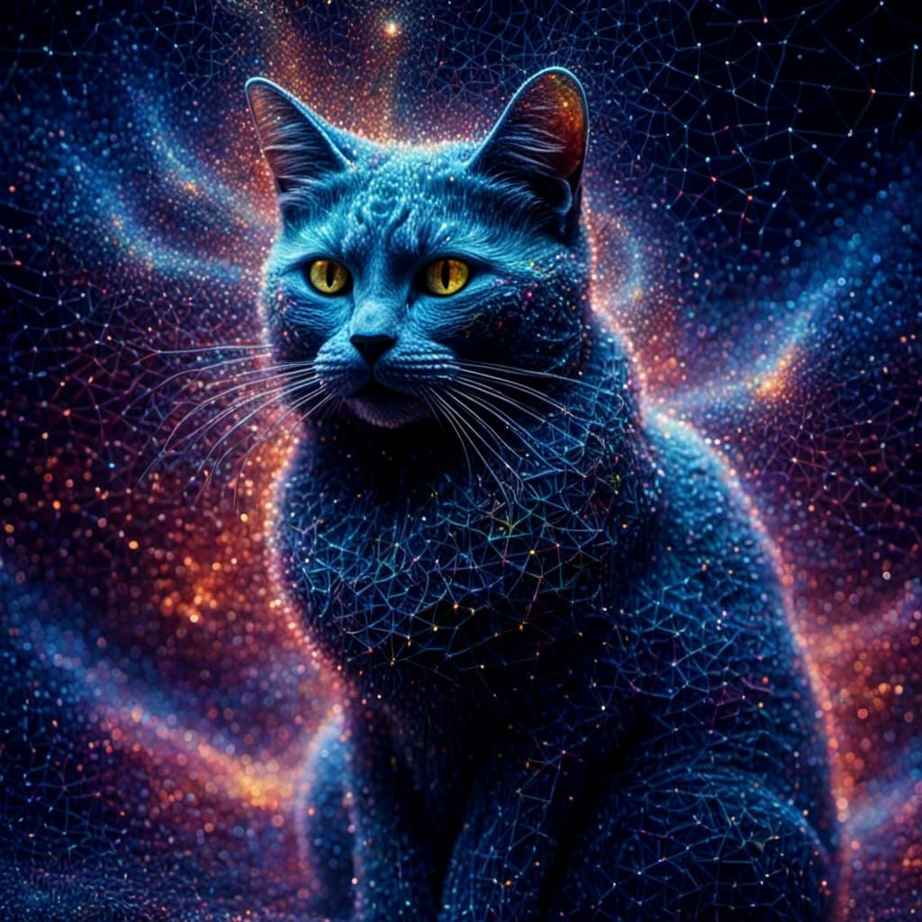 Blue Matrix Cat