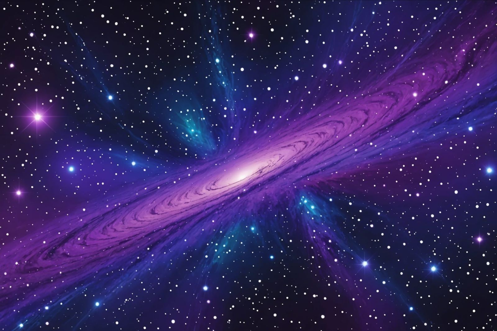 Deep Purple Galaxy in Cel-Shaded Cartoon Style