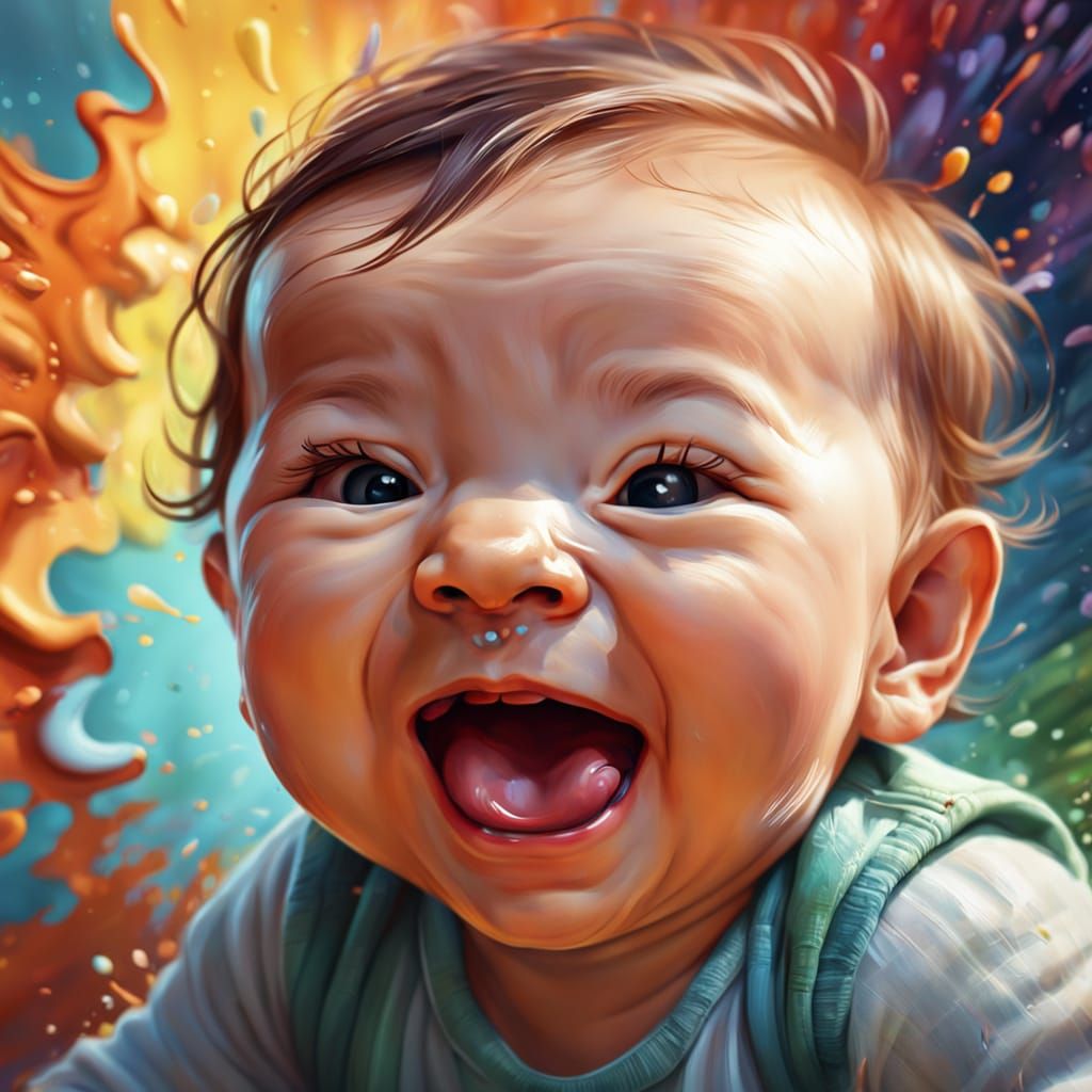 Hyperrealistic Baby Laughing, Burping, and Farting