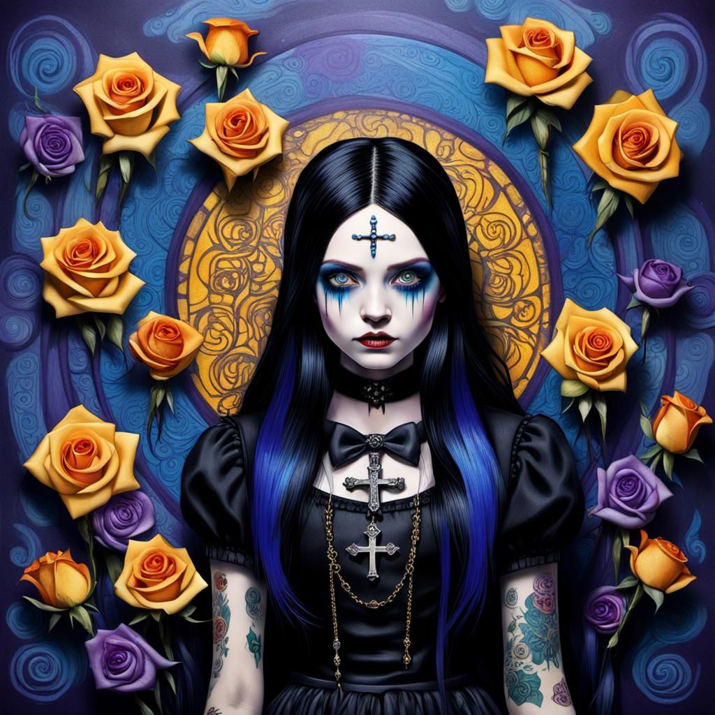 Cute gothic Wednesday addams