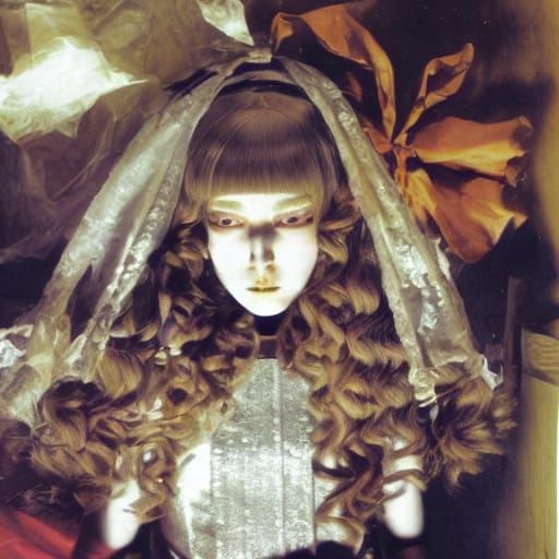 Steampunk Alice in Bioluminescent Mushroom Garden