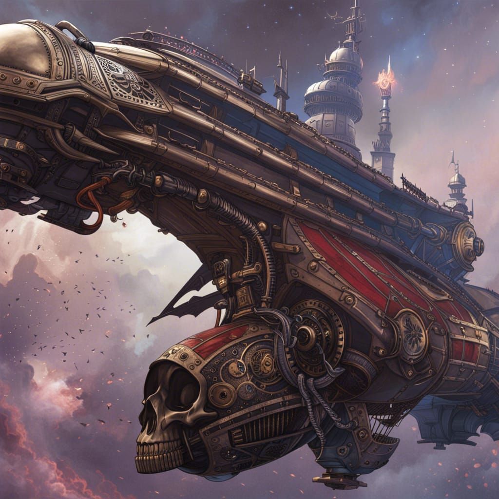 Reavers Spaceship Concept Art in Dieselpunk Style