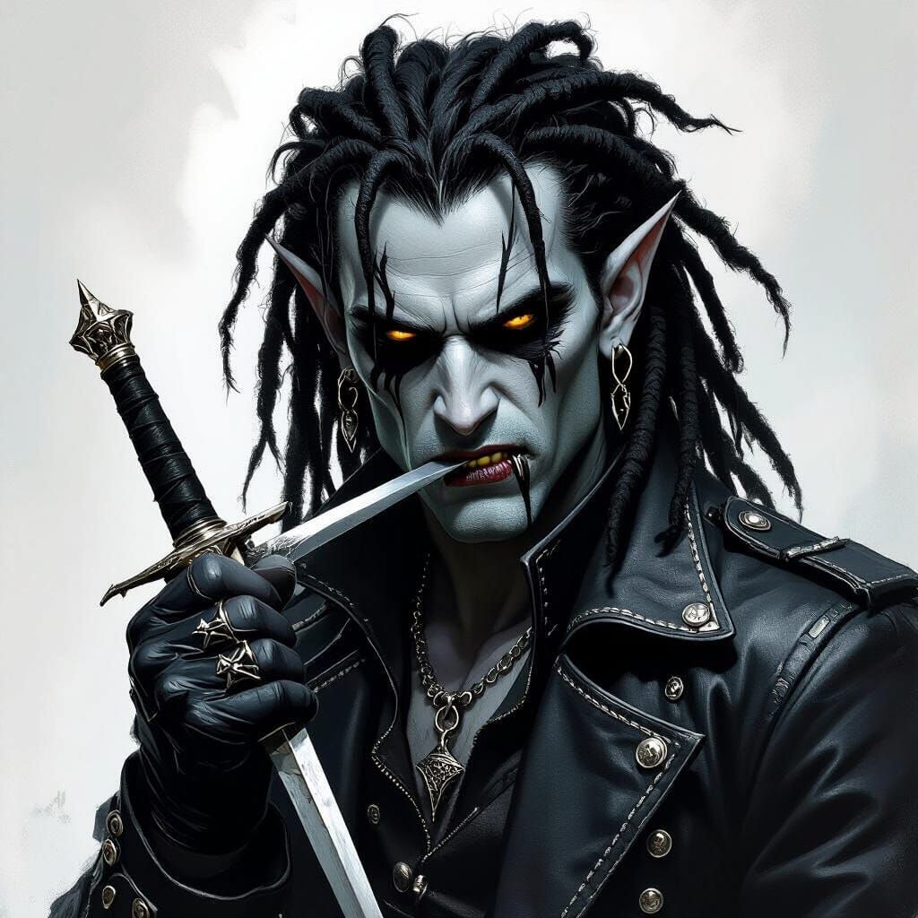 Menacing Dark Elf Portrait Inspired by Moody Fantasy Art