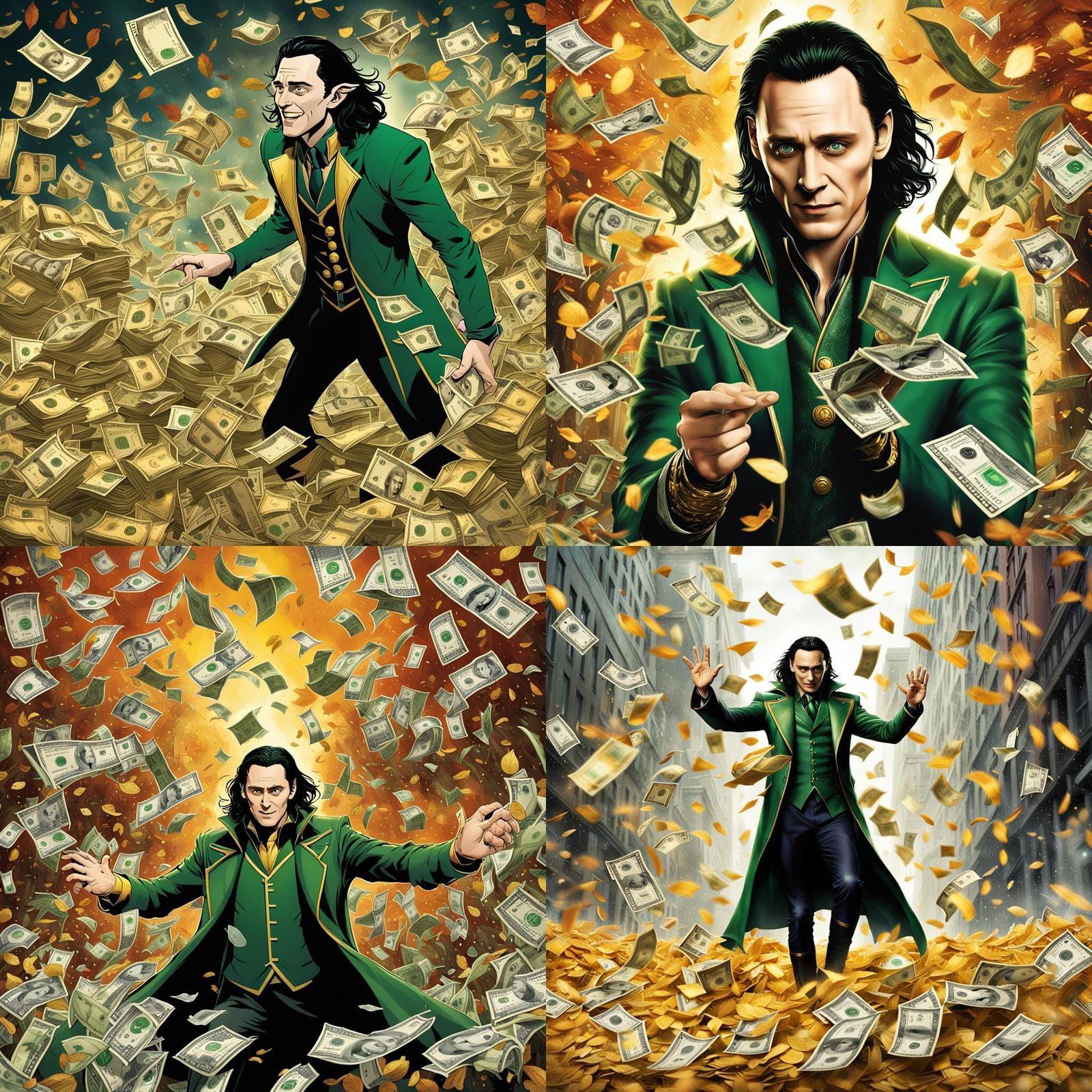 Loki Conjures a Rain of Dollars in 3D