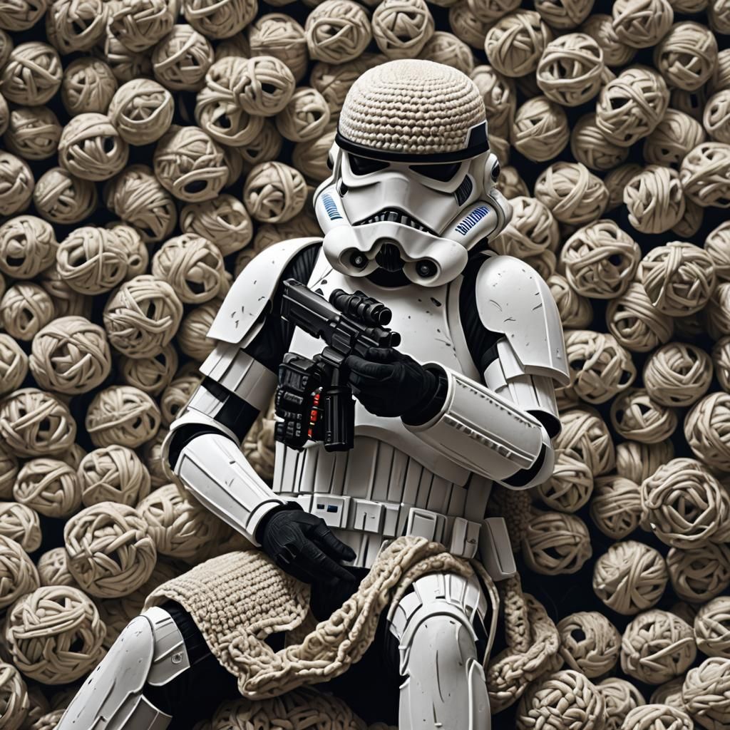 Stormtrooper Crocheting: Detailed Fantasy Concept Art