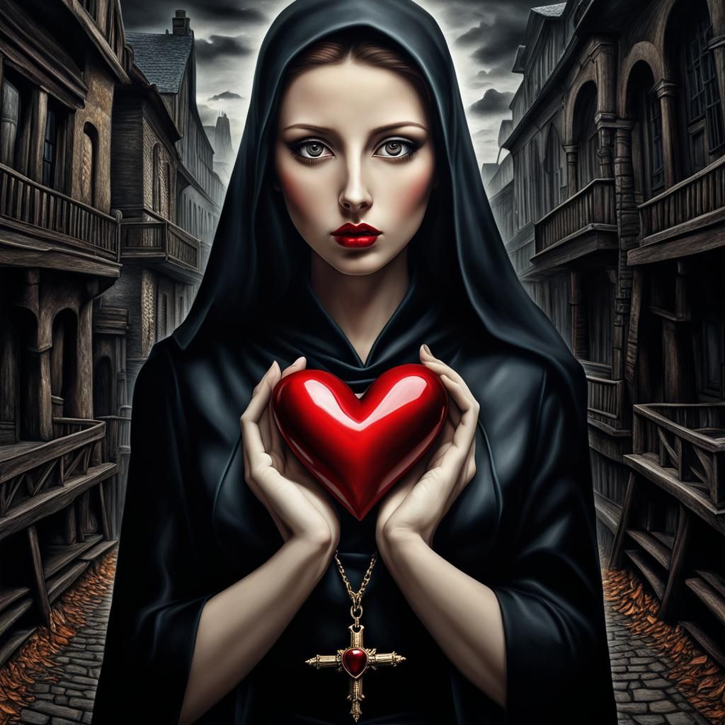 Surreal Heart in Hand, Cel-Shaded Art