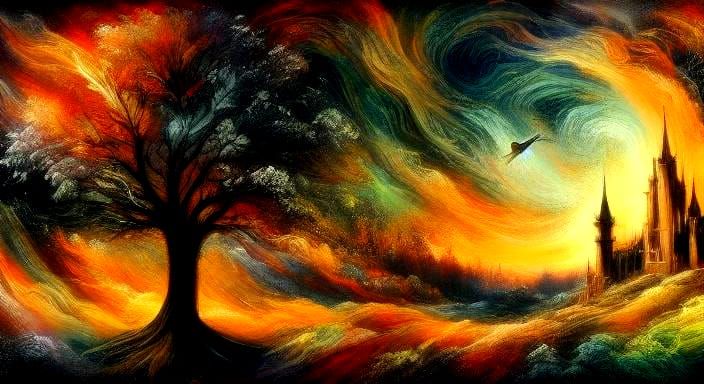 Vampire in Ancient Kingdom: Chalk Fantasy Art