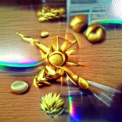 Stylized Golden Sun Illustration