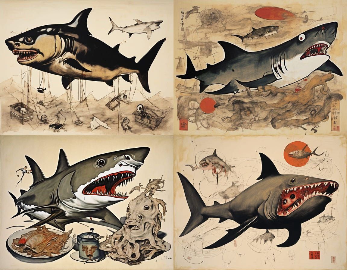 Surreal Japanese Art in the Style of Dali and Schiele