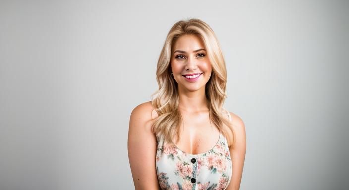Close-Up Portrait of Smiling Blonde Woman