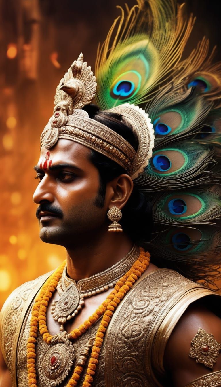 Divine Krishna Imparts Wisdom on the Battlefield