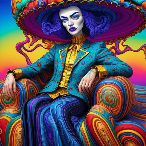 Surreal Portrait of an Eccentric Weirdo in Golden Hour