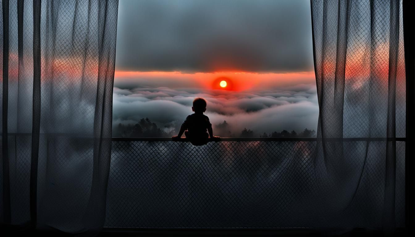 Abstract Shapes Emerging from Grey Fog: Dreamscape