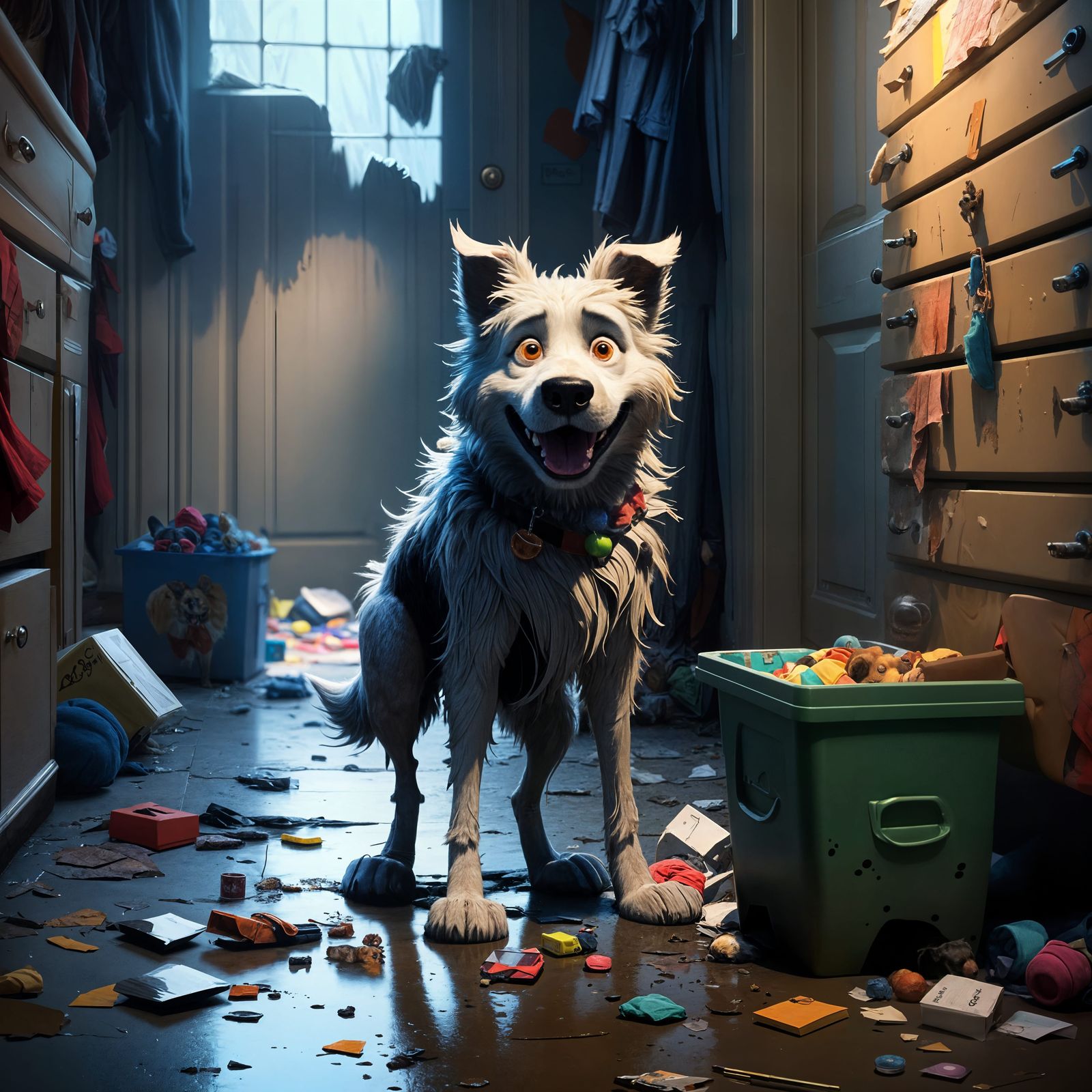 Naughty Dog with Guilty Expression