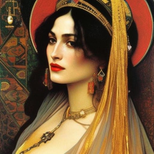 Salome Art Nouveau Portrait: A Digital Masterpiece