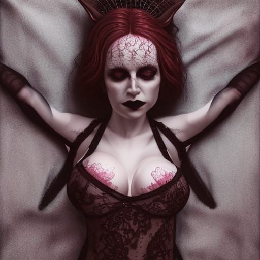 Gothic Devil Portrait in Hyperrealistic Style