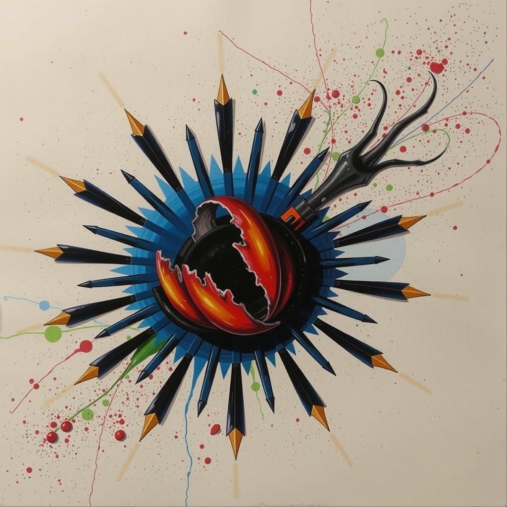 Abstract Swirling Red Forms in Dynamic Motion