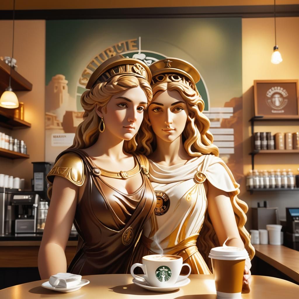 Athena as Starbucks Barista: Renaissance Coffee Shop