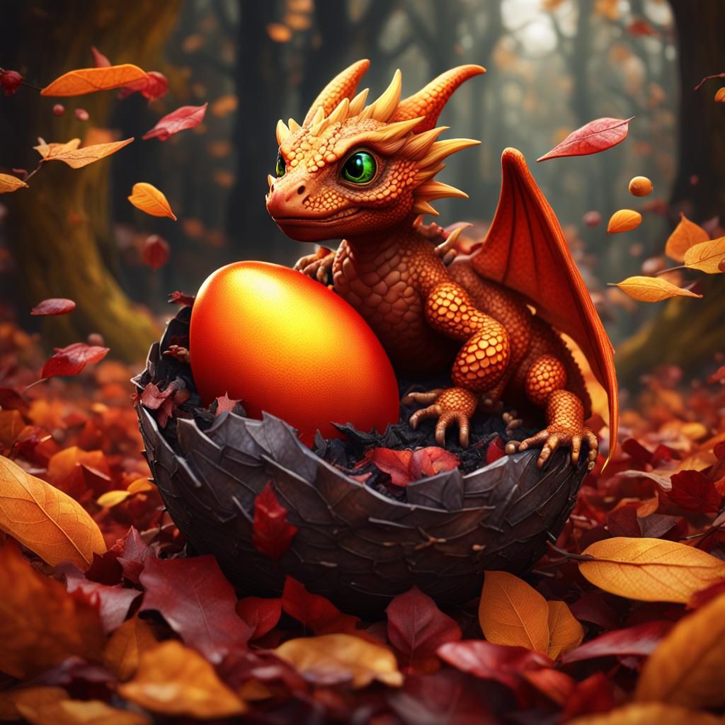 Dragon Hatchling in Fantasy Art Style