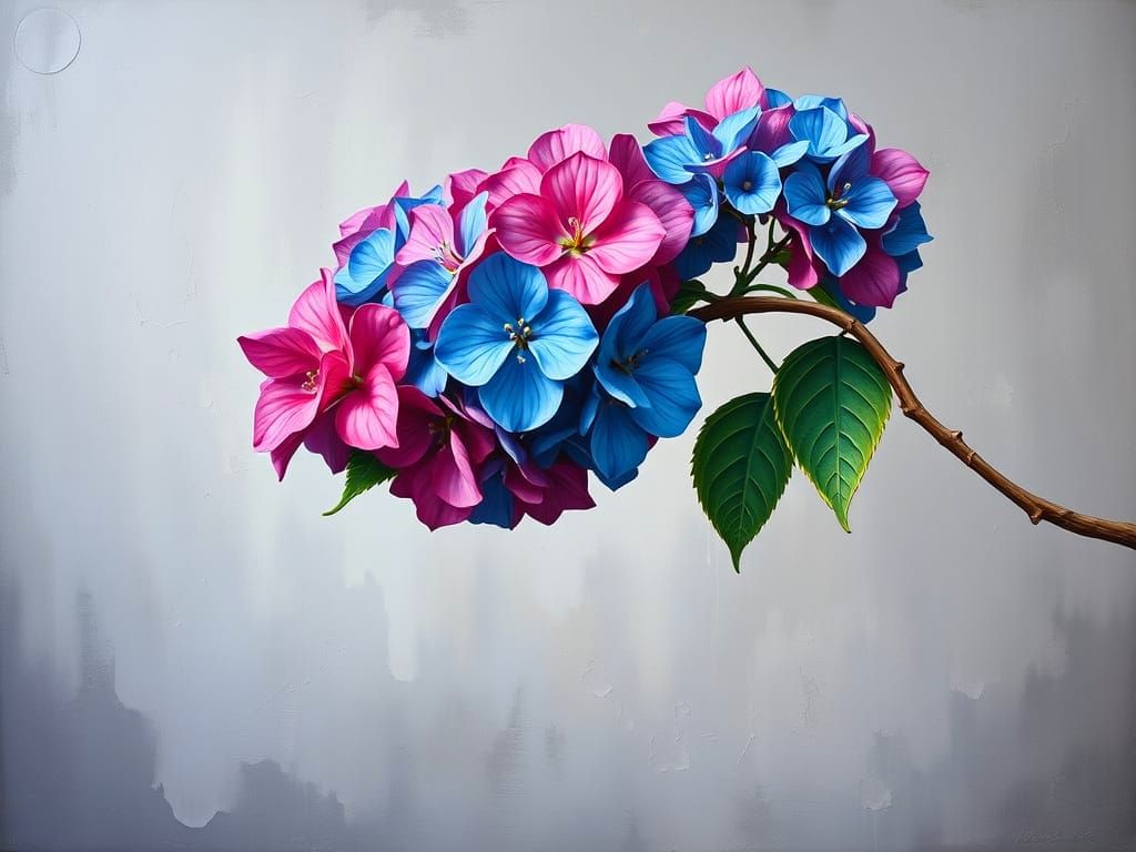 Surreal Hydrangeas in Style of Salvador Dali