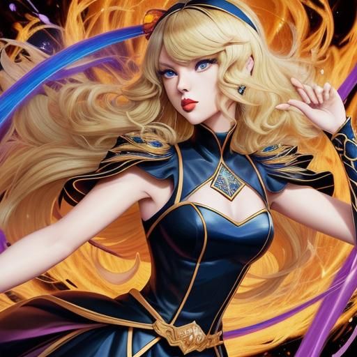 Taylor Swift as Tarot Reader in Manga Style