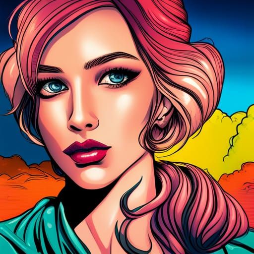 Pop Manga Woman in Contemporary Style