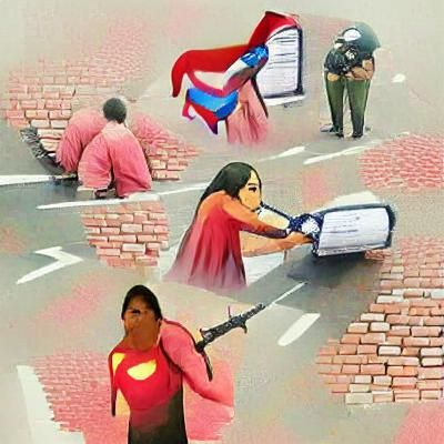 AI Generated Image of Woman Becoming a Hero