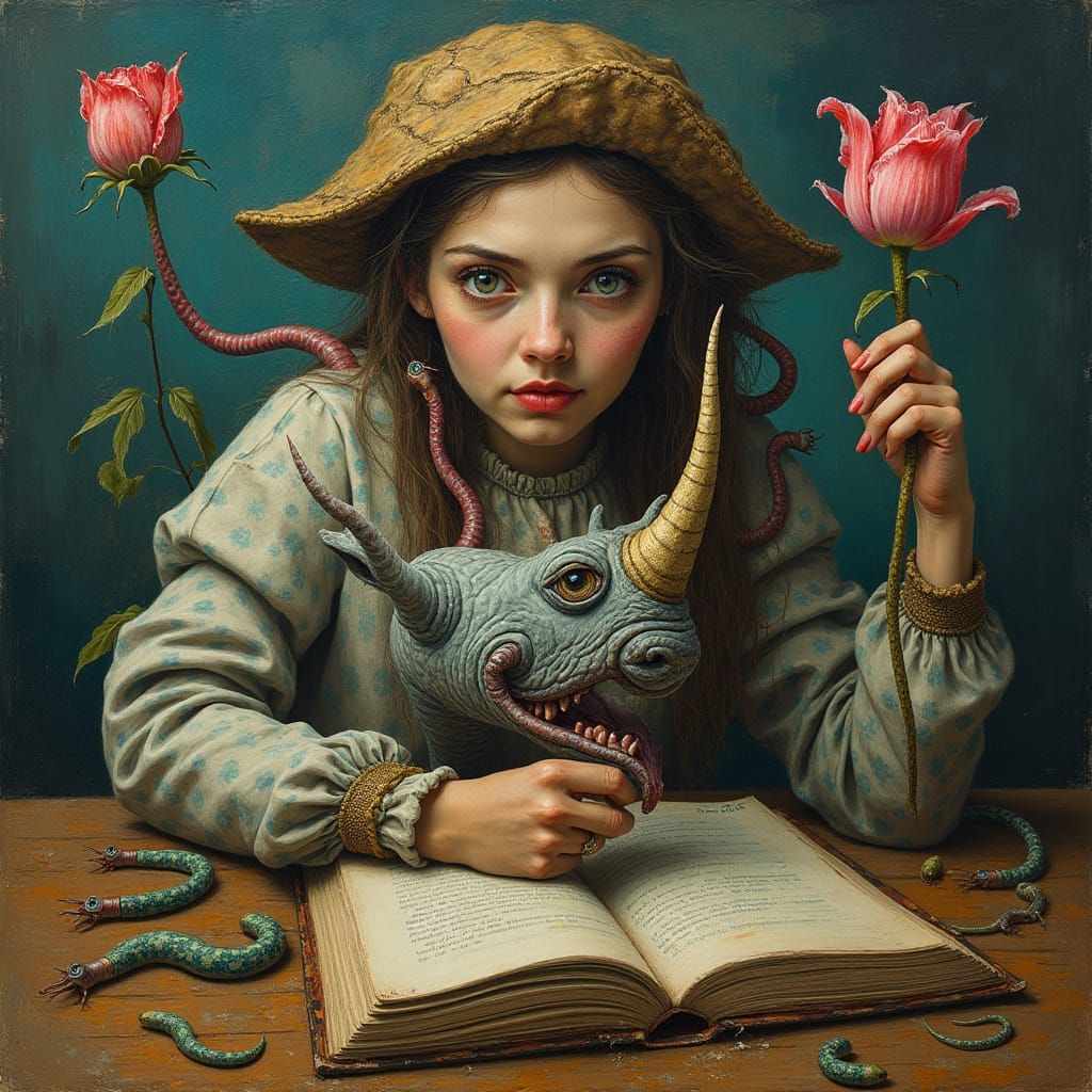 Surreal Dürer Van Gogh Style Mutation with Animals