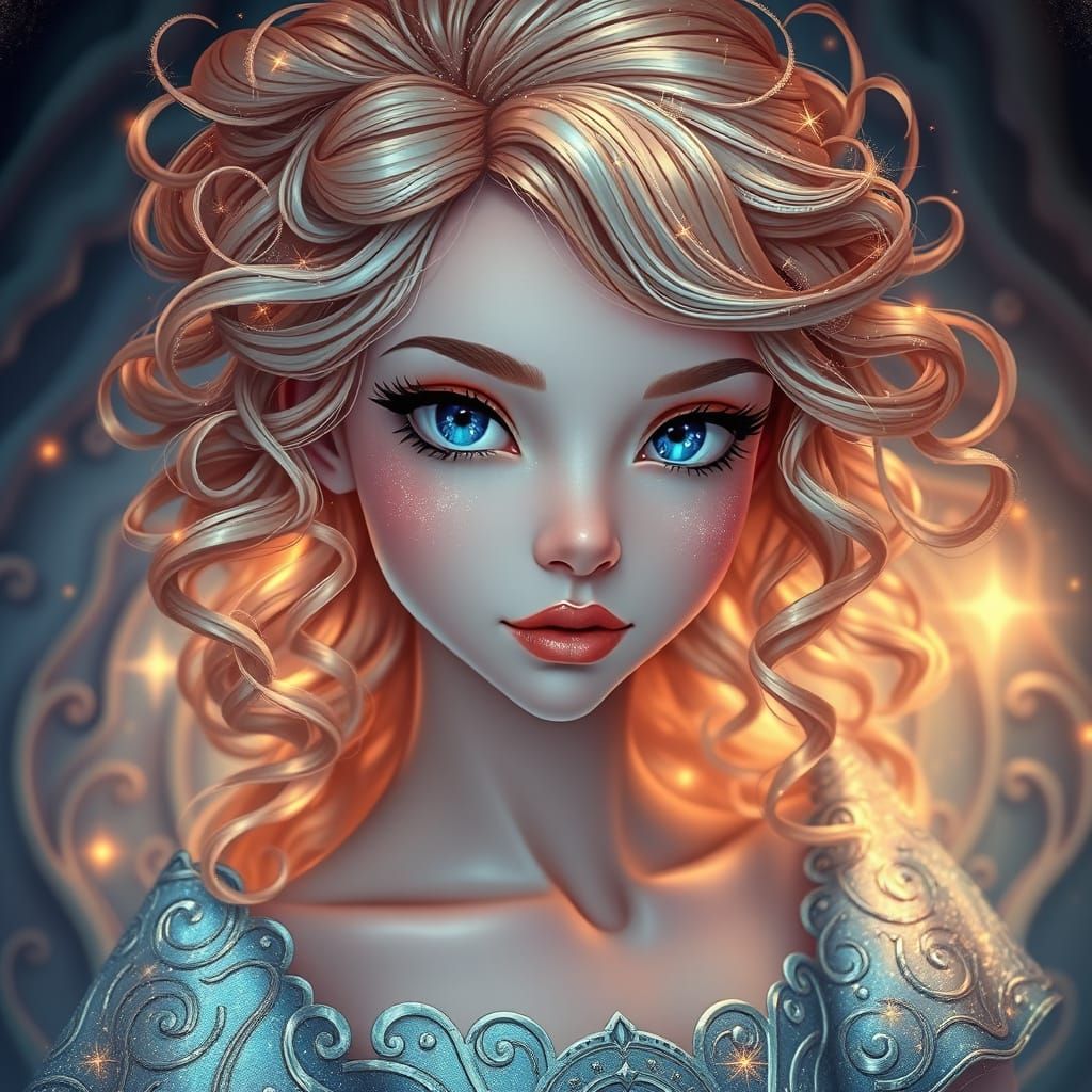 Ethereal Princess in Whimsical Labyrinthine Portraiture