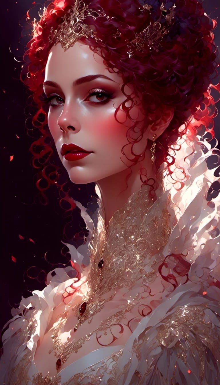 Victorian Vampire Portrait with Red Hair