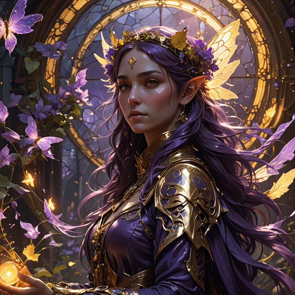 Hyperdetailed Fairy of Light in Dark Fantasy Style