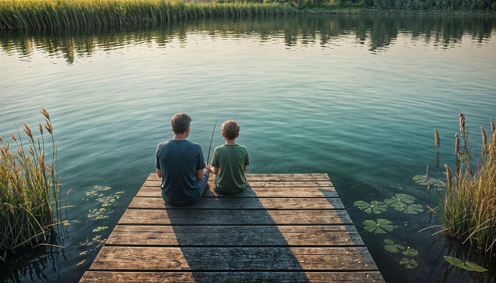 Peaceful Summer Fishing Scene in Photorealistic Style
