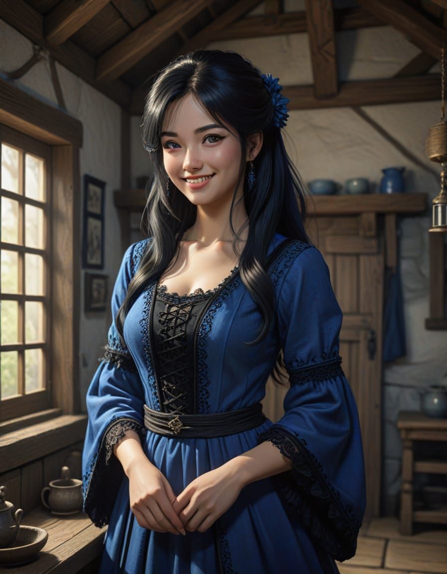 Medieval Maiden in Velvet Splendor