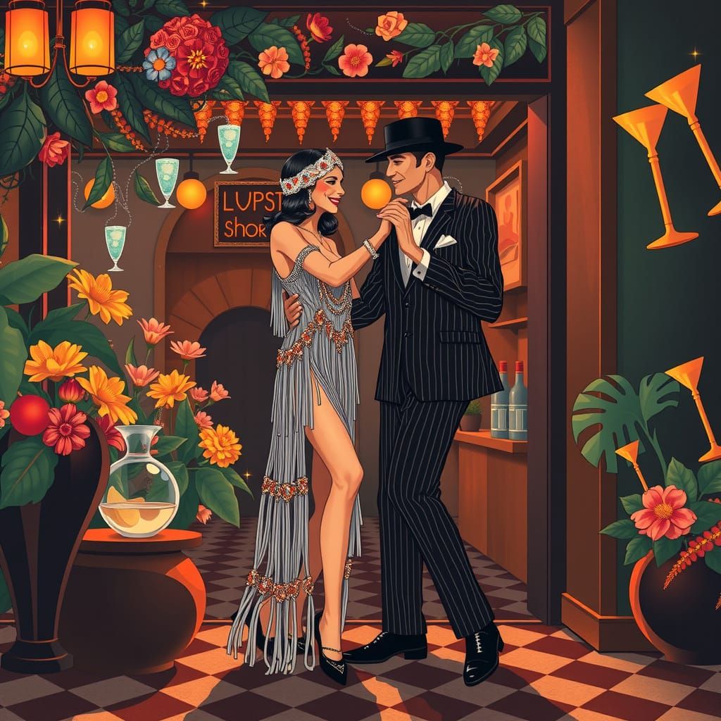 Roaring Twenties Dance in Art Deco Speakeasy