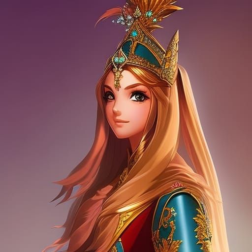 Detailed Princess Portrait in Splash Art Style