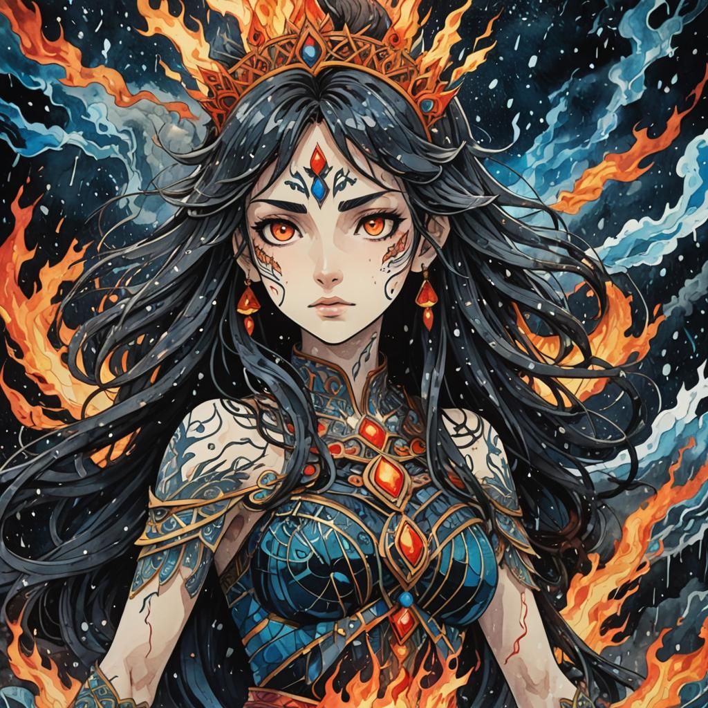 Ishtar Deity in Studio Ghibli Dark Fantasy Anime