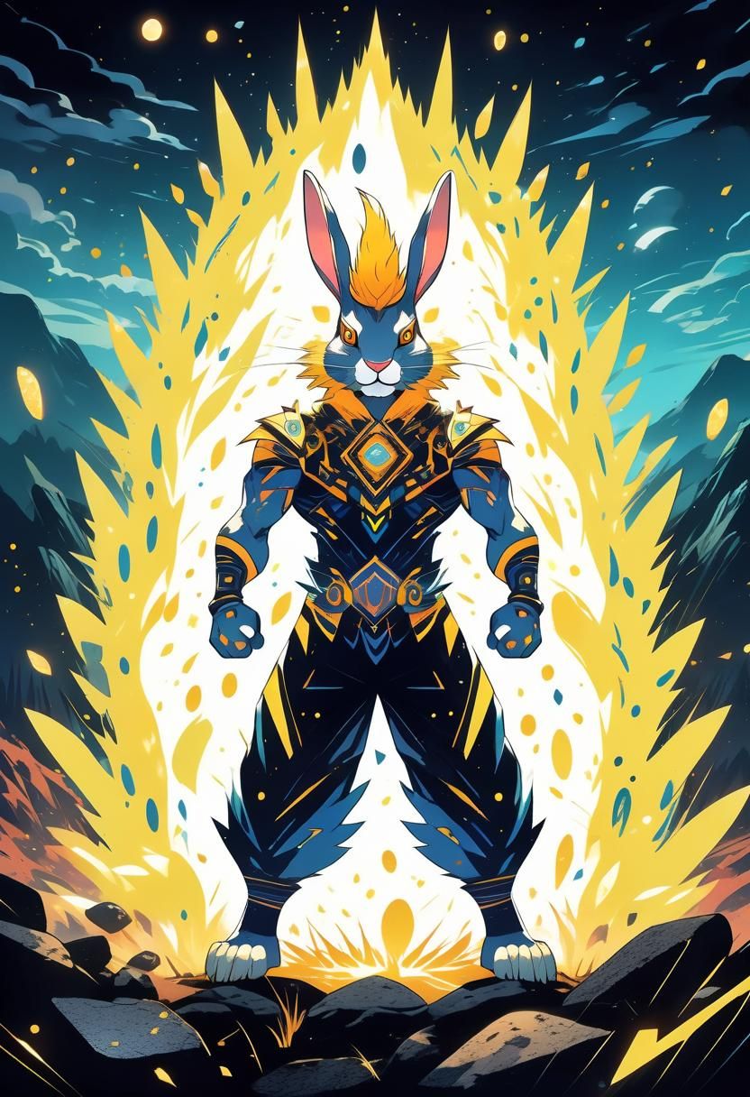 Majestic Rabbit Super Saiyan Unleashes Epic Power