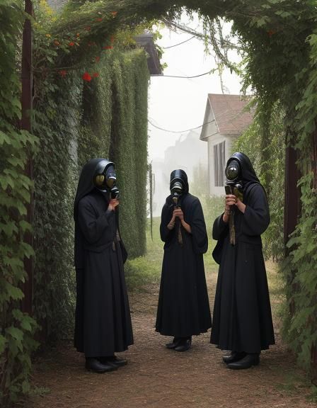 Haunting Image: Women in Gas Masks Tend Haunted Vines