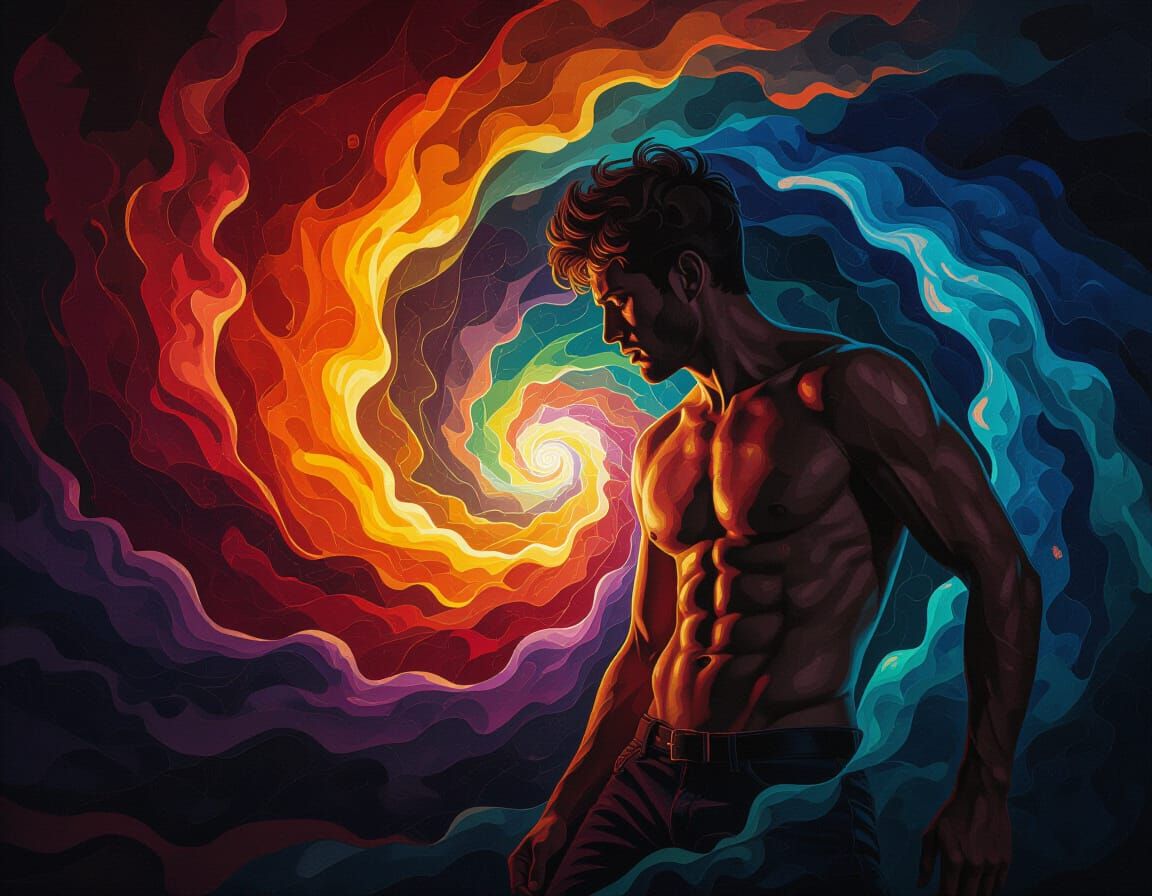 Vortex of Raw Energy in Abstract Expressionism Style