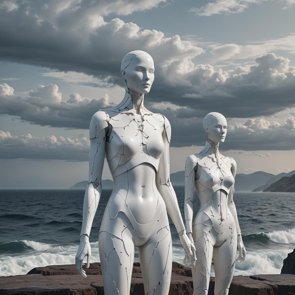 Epic Mannequins in Sea: Digital Matte Painting