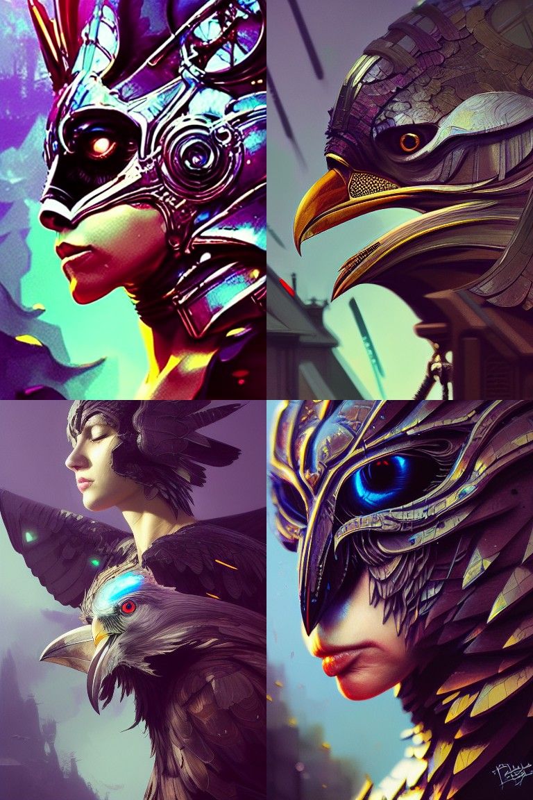 Raven Knight Portrait with Ray Tracing Reflections