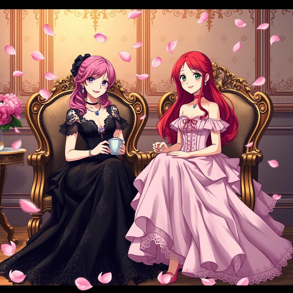 Anime Tea Party with Peonies