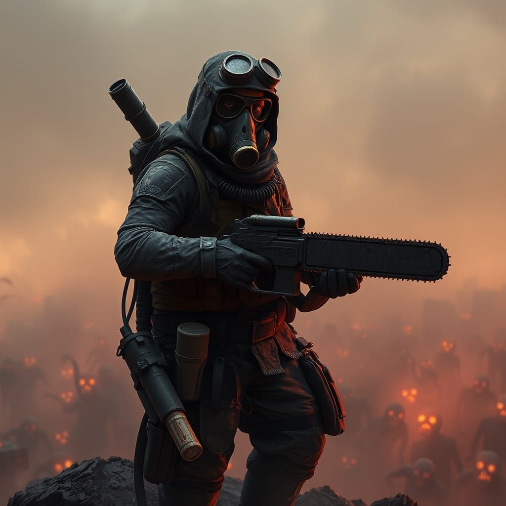 Gritty Post-Apocalyptic Warrior Dominates Ruined City