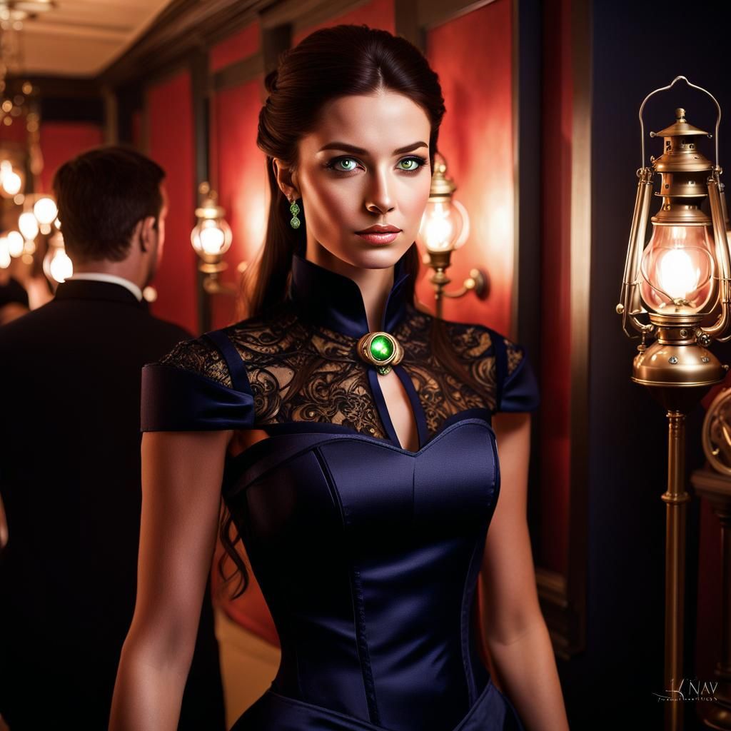 Woman at Symbiote Steampunk Fantasy Party