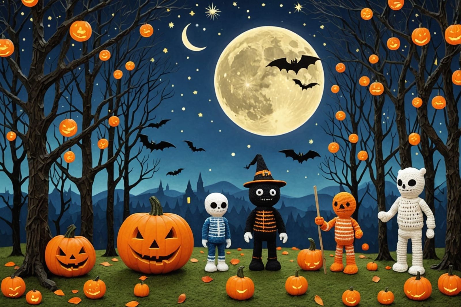 Halloween Horsemen in Klimt-Picasso Cubist Style