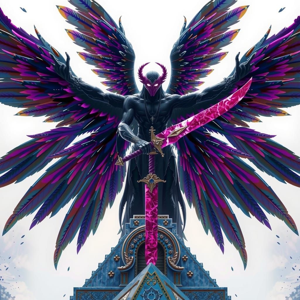 Angelic Deity with Crystalline Flesh in Ethereal Style