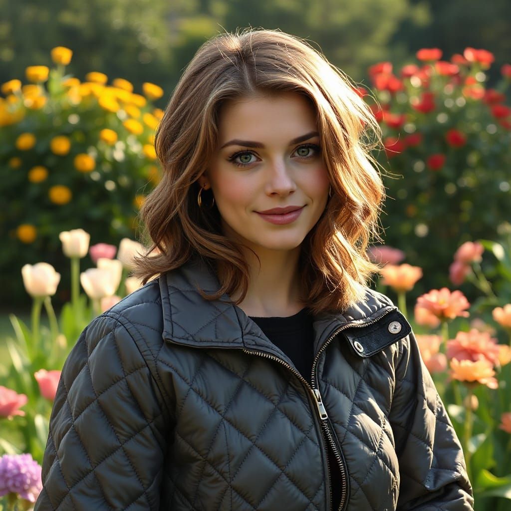 Warm Portrait of a Young Woman in a Garden