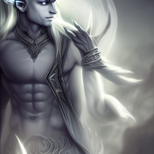 Astral Elf Portrait in Detailed Matte Painting Style
