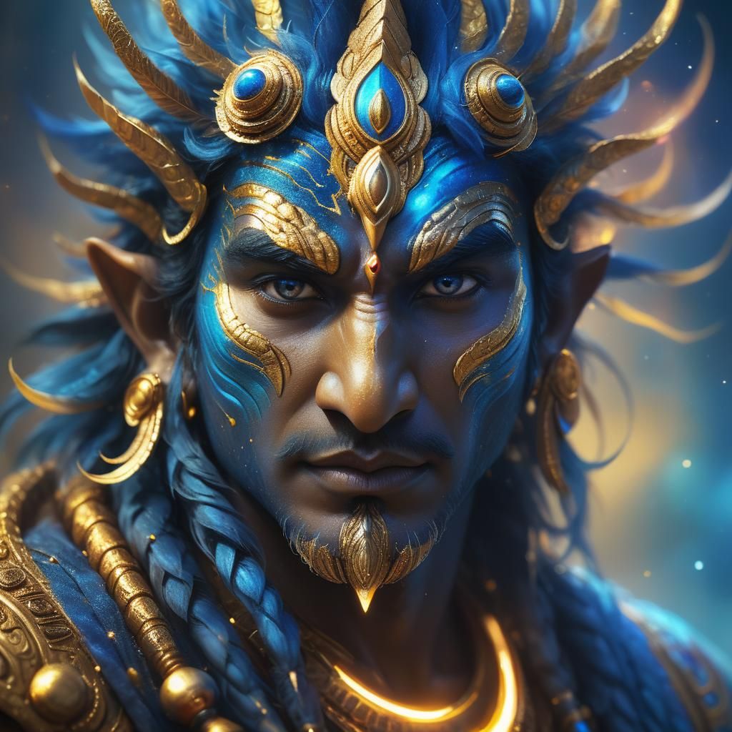 Ananta, King of Nagas, Coiled with Planets