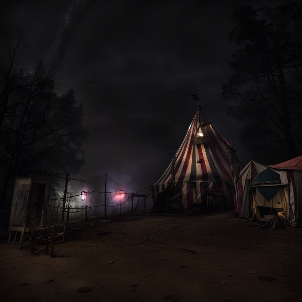 Creepy Circus Under Night Sky